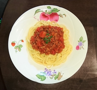 完熟トマトのミートスパゲティ―